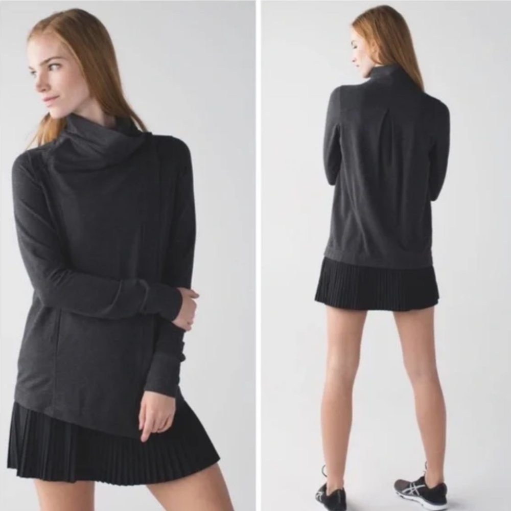 LuLuLemon Heathered Mod Gray Black Coast Wrap